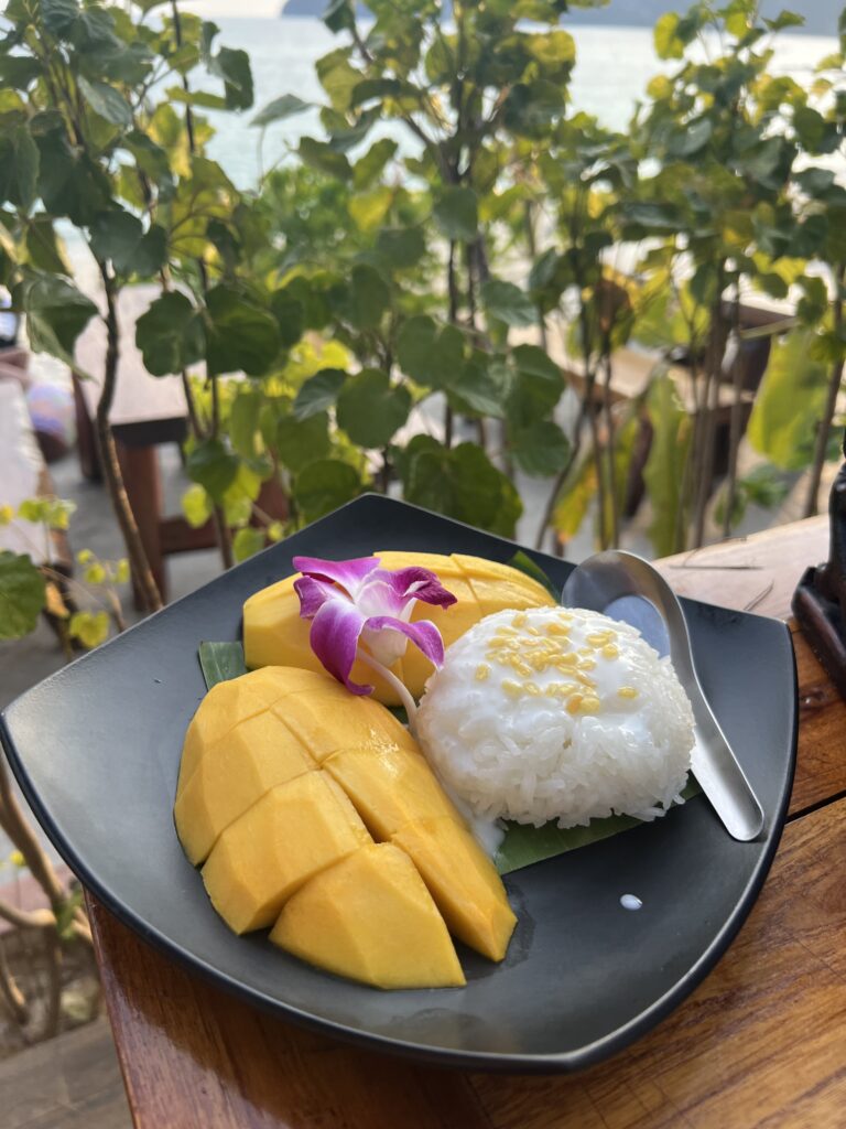 Mango sticky rice, Thai mango sticky rice, coconut sticky rice